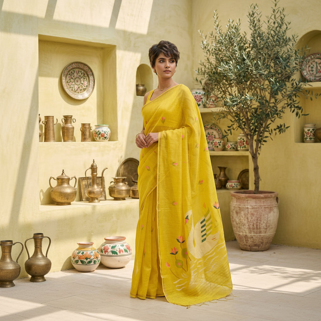 The image is symbolic to get the overall look of the saree