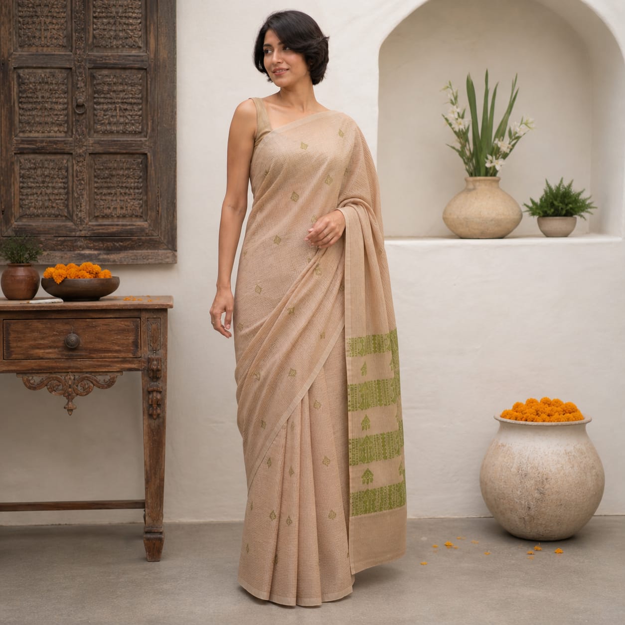 The image is symbolic to get the overall look of saree