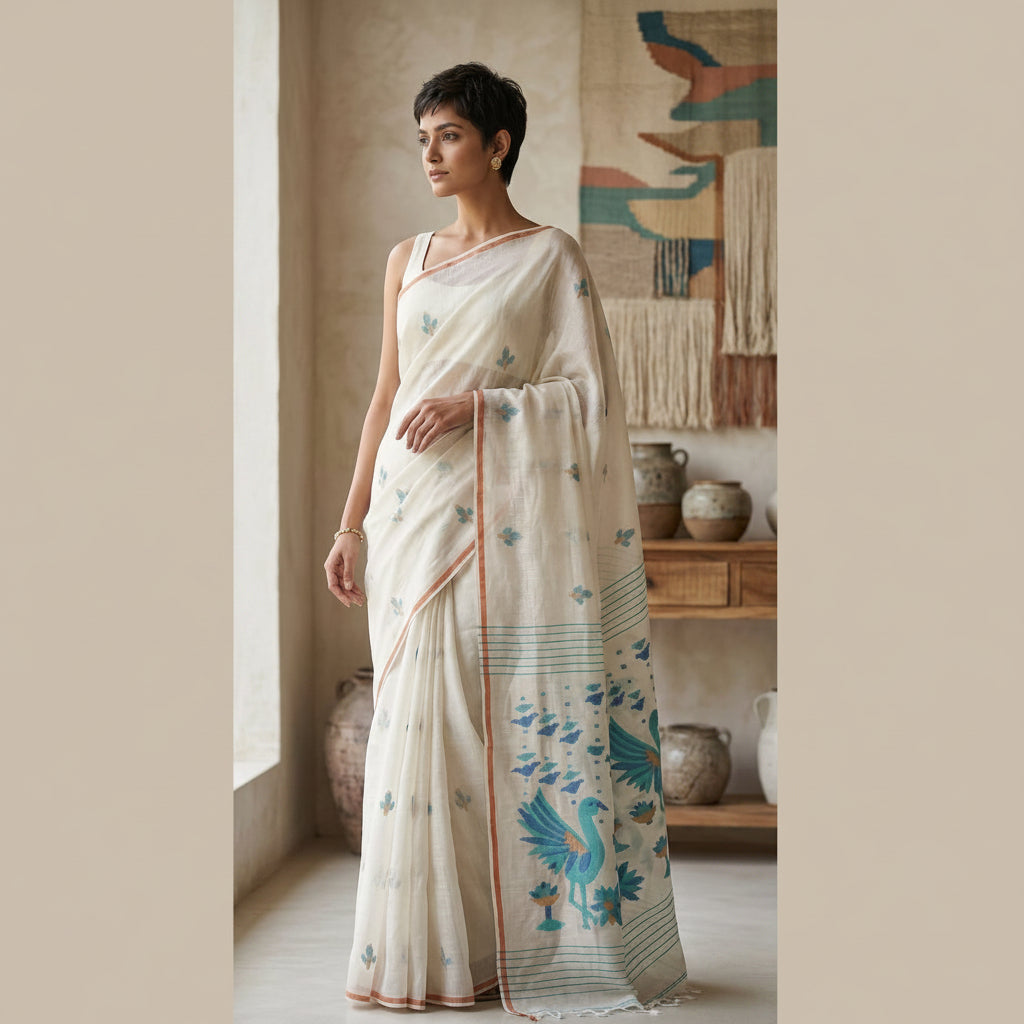 The image is symbolic to get the overall look of the saree.