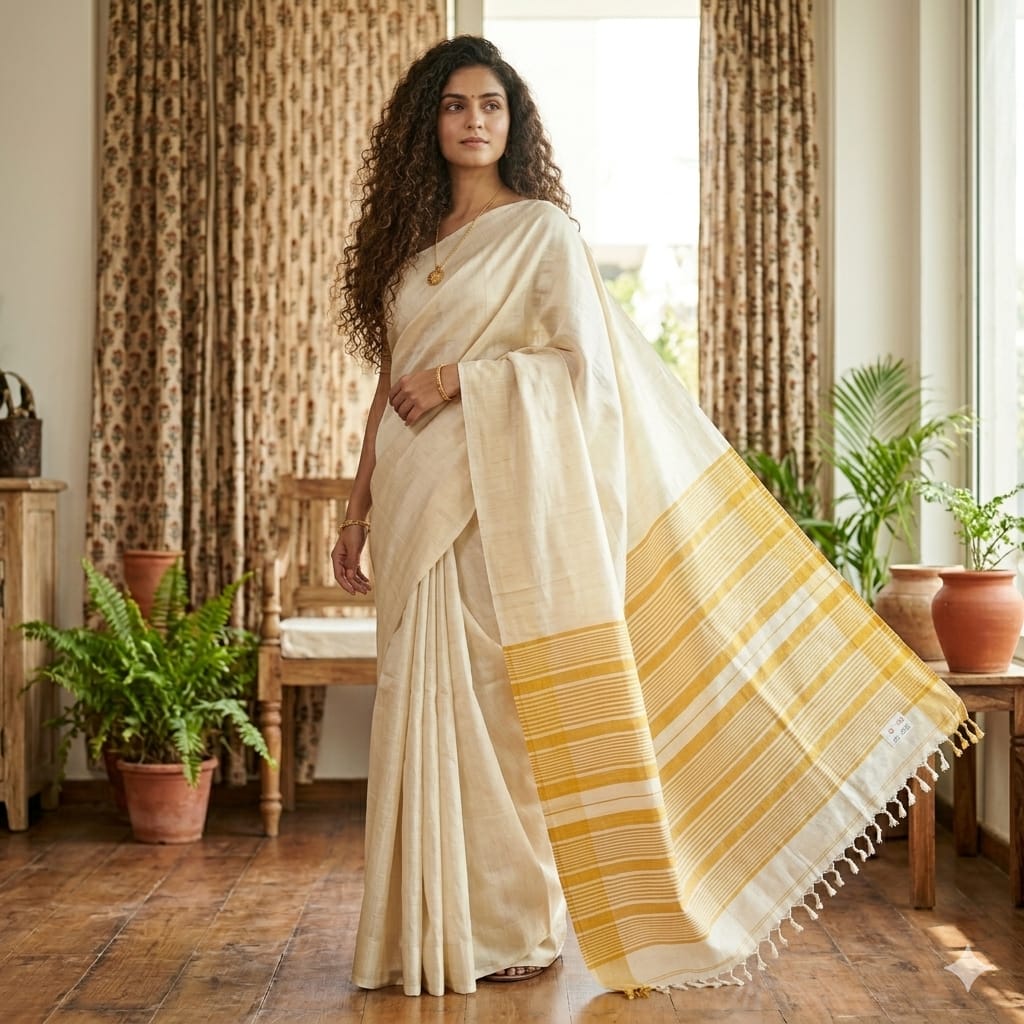 Handloom pure tussar saree