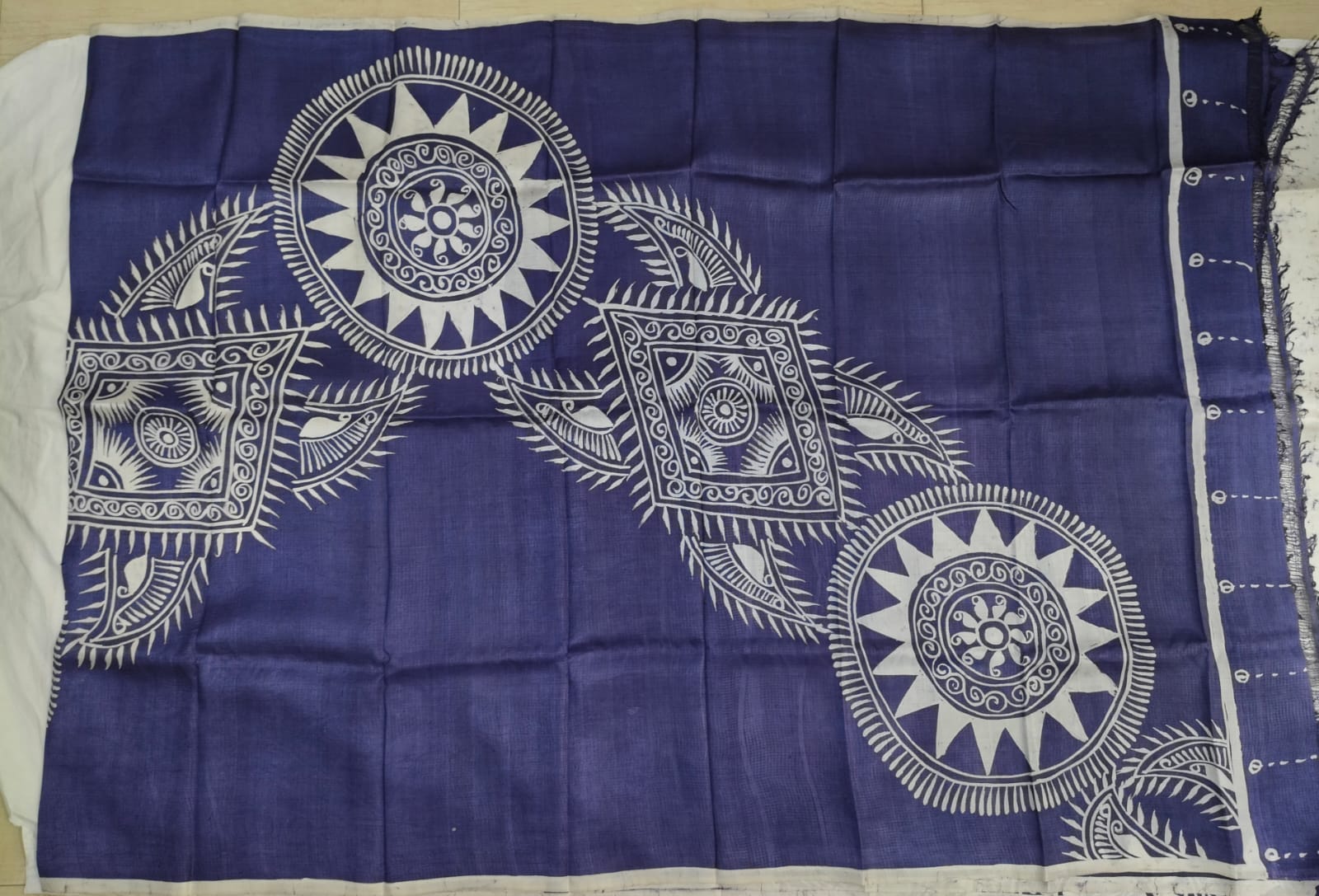 Hand batik on katan silk  mulberry silk
