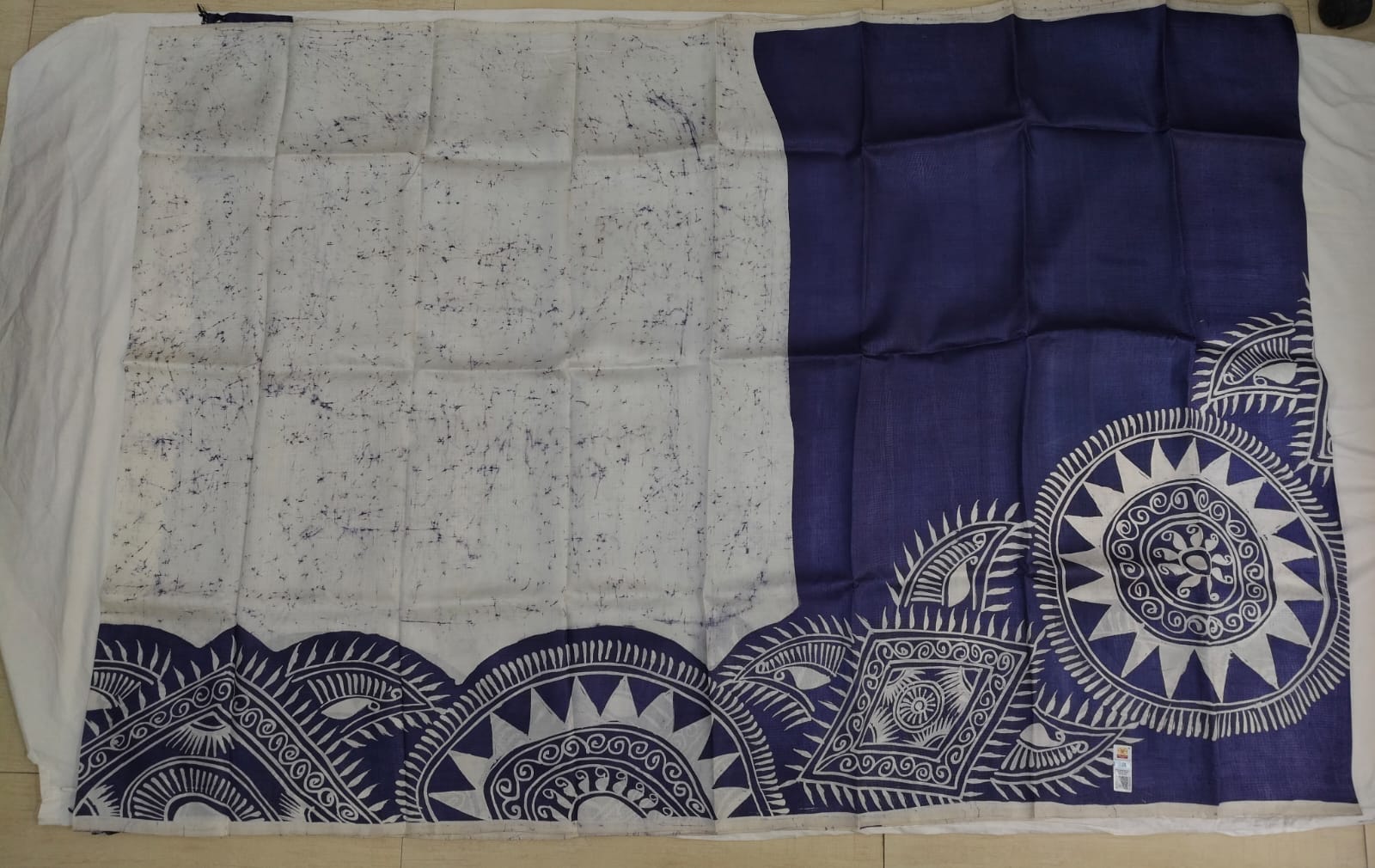 hand batik on pure katan silk or mulberry silk