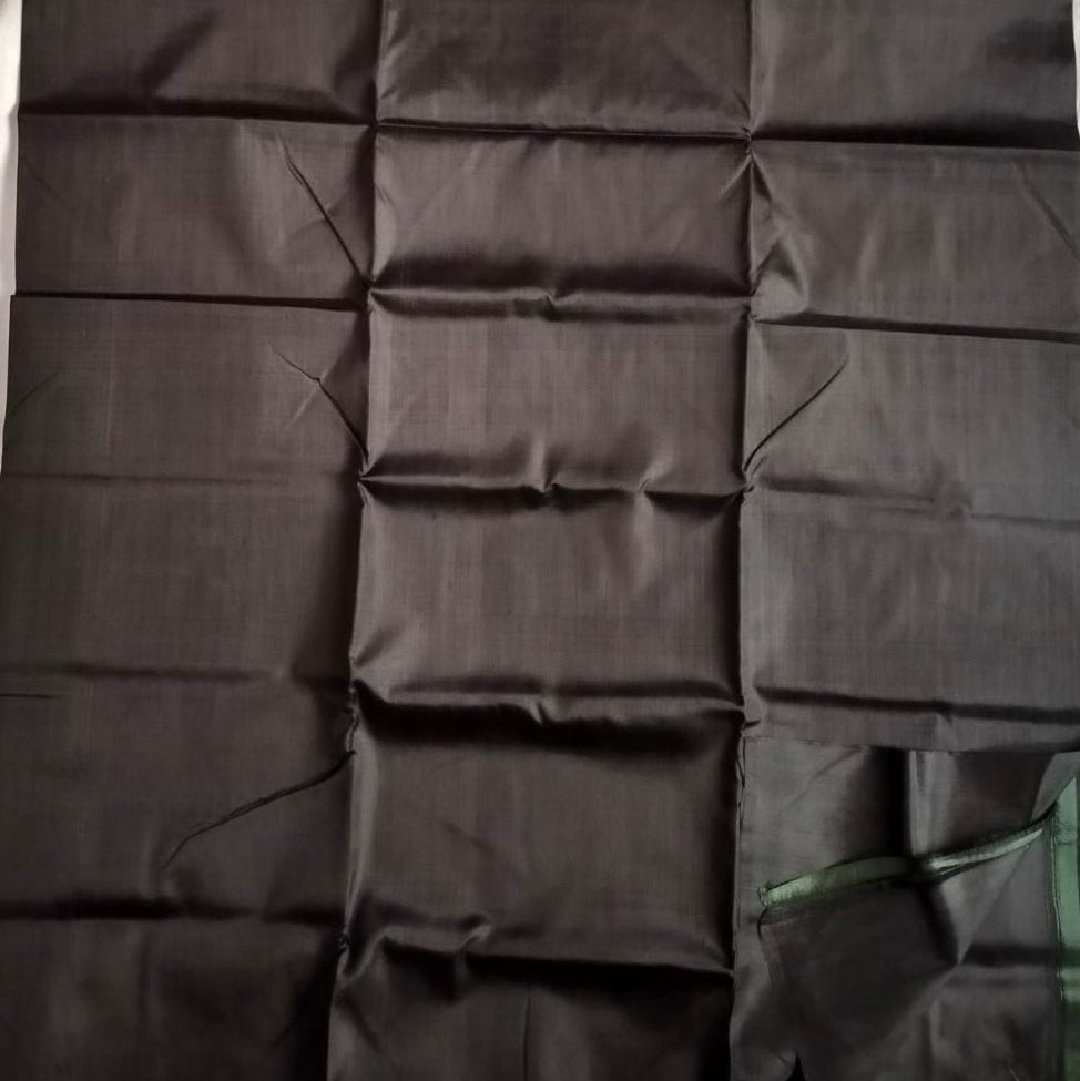 plain black katan silk / mulberry silk saree