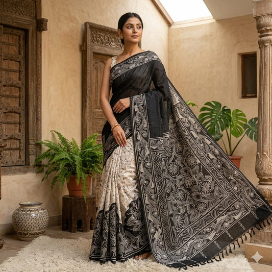 hand batk on pure katan silk 